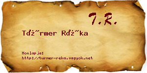 Türmer Réka névjegykártya